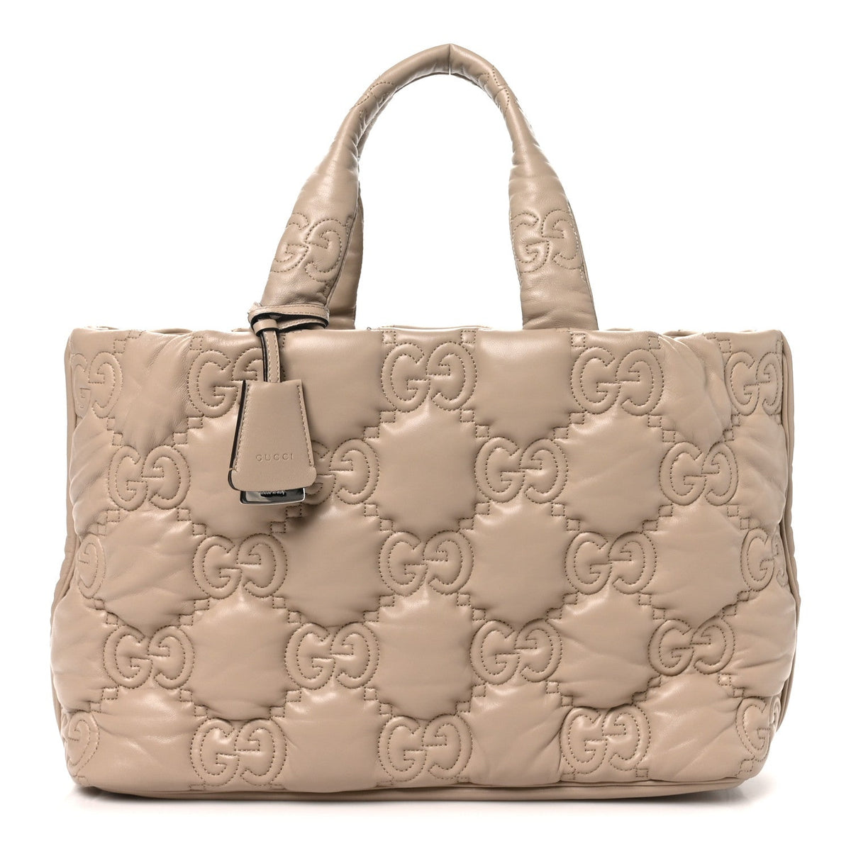 Calfskin GG Matelasse Large Tote Beige