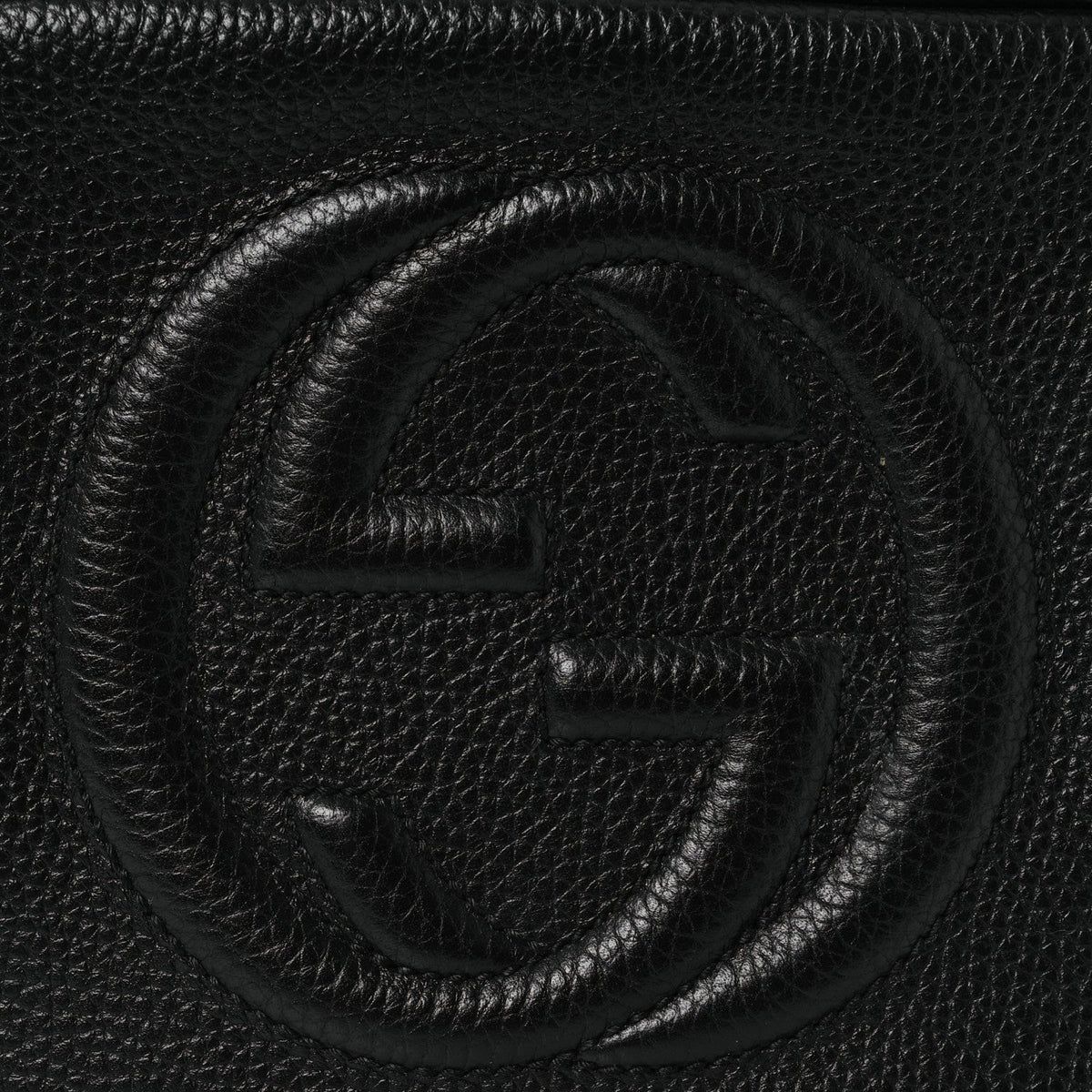Pebbled Calfskin Small Soho Disco Bag Black