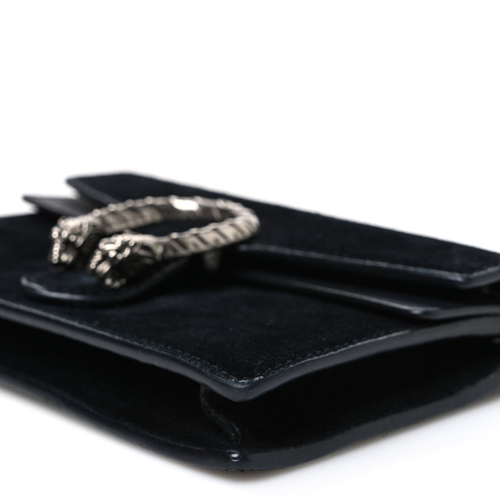 Suede Super Mini Dionysus Shoulder Bag Black