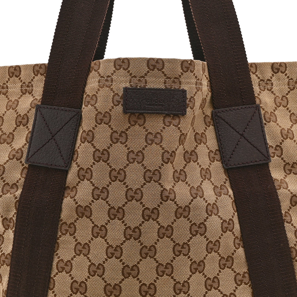 GG Monogram Medium Handle Vertical Tote Bag Dark Brown
