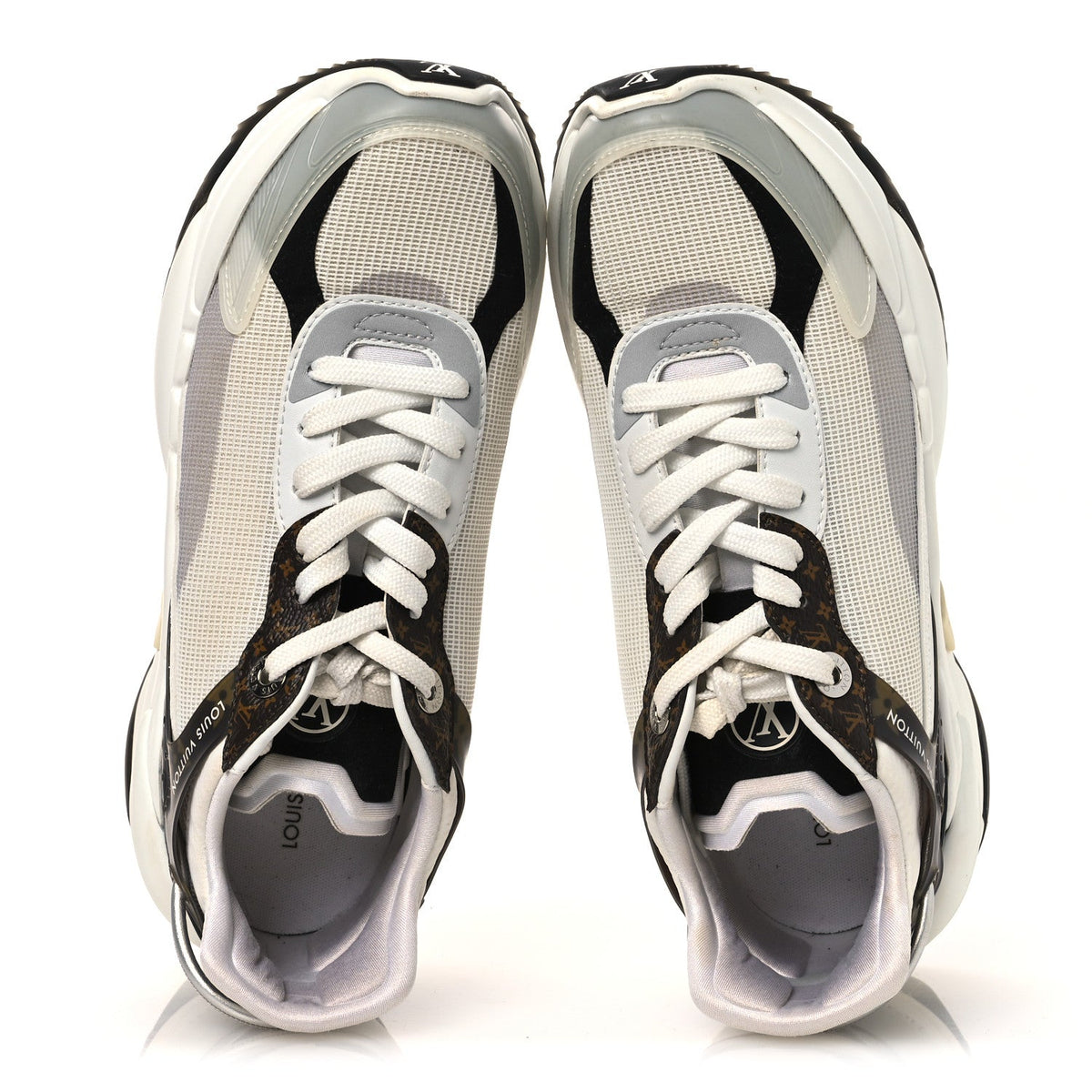 Monogram Calfskin Run 55 Sneakers 38 White