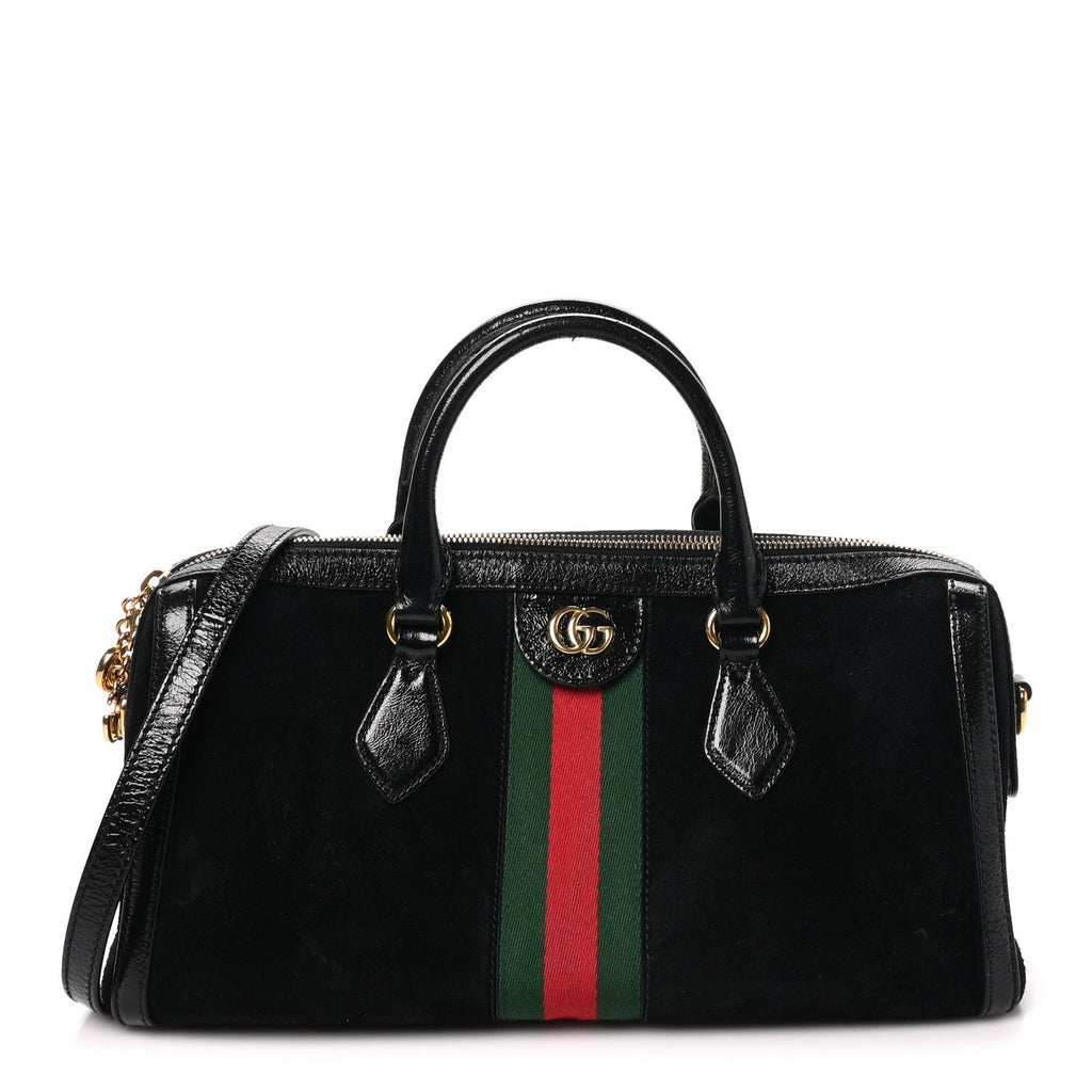 Suede Patent GG Web Medium Ophidia Boston Black