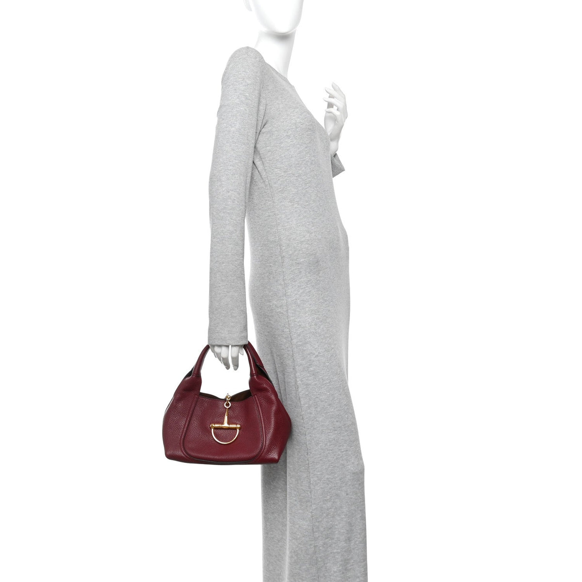 Grained Calfskin Softbit Medium Shoulder Bag Rosso Ancora