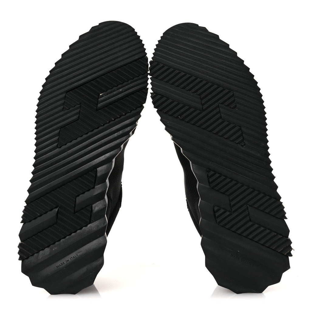 Technical Mesh Suede Goatskin Bouncing Sneakers 43 Black