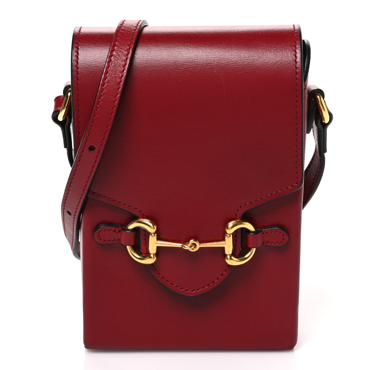 Boarded Plutone Calfskin Mini Horsebit 1955 Crossbody Bag New Cherry Red