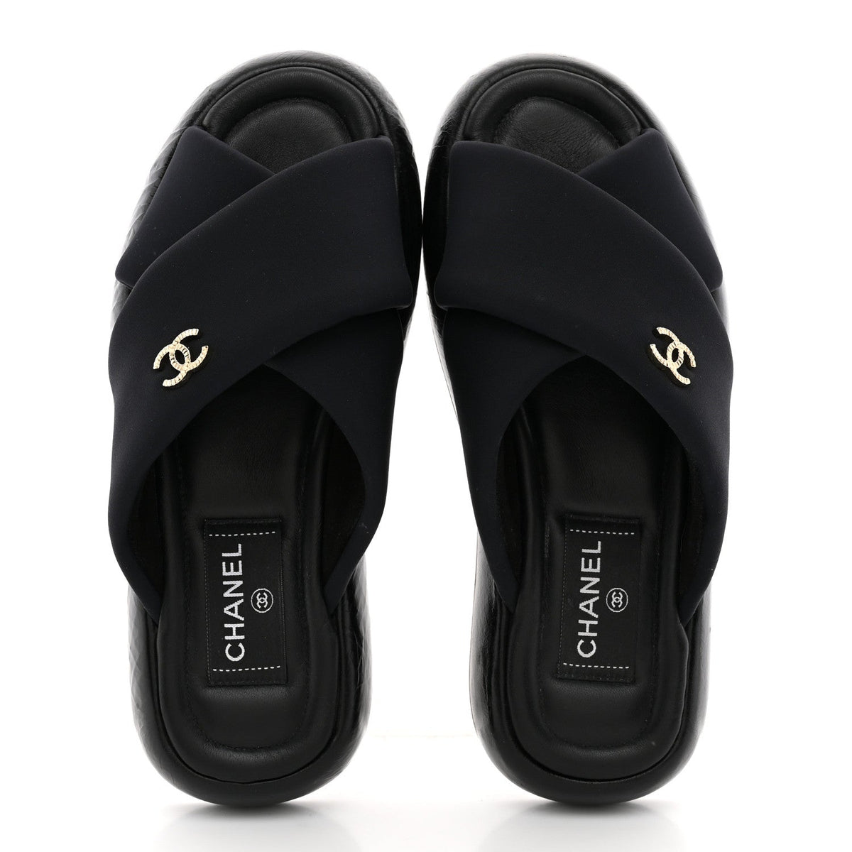 Fabric CC Mules Sandals 36 Black