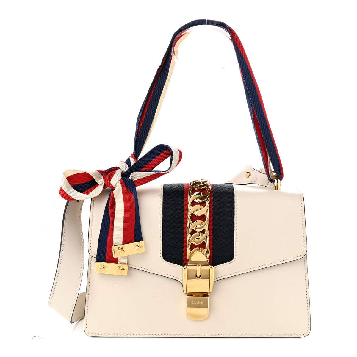 Calfskin Small Sylvie Shoulder Bag Off White