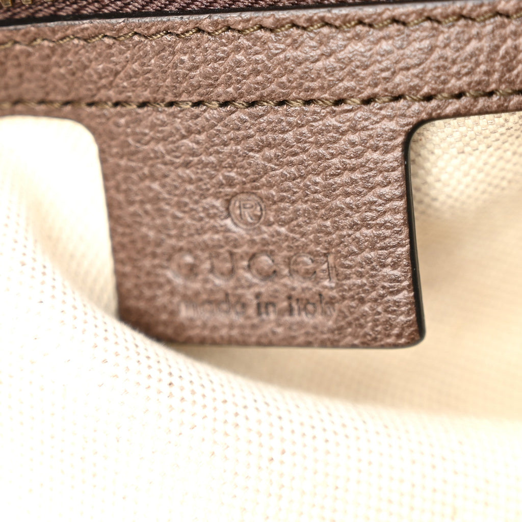 GG Supreme Monogram Textured Dollar Calfskin Web Medium Ophidia Carry-On Duffle Bag Beige Ebony New Acero