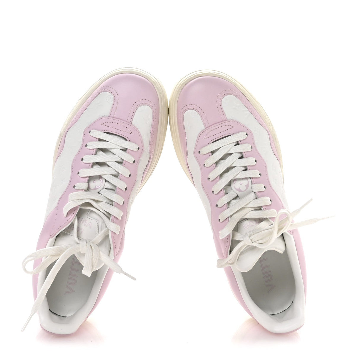 Calfskin Monogram LV Groovy Platform Sneakers 38 Pink