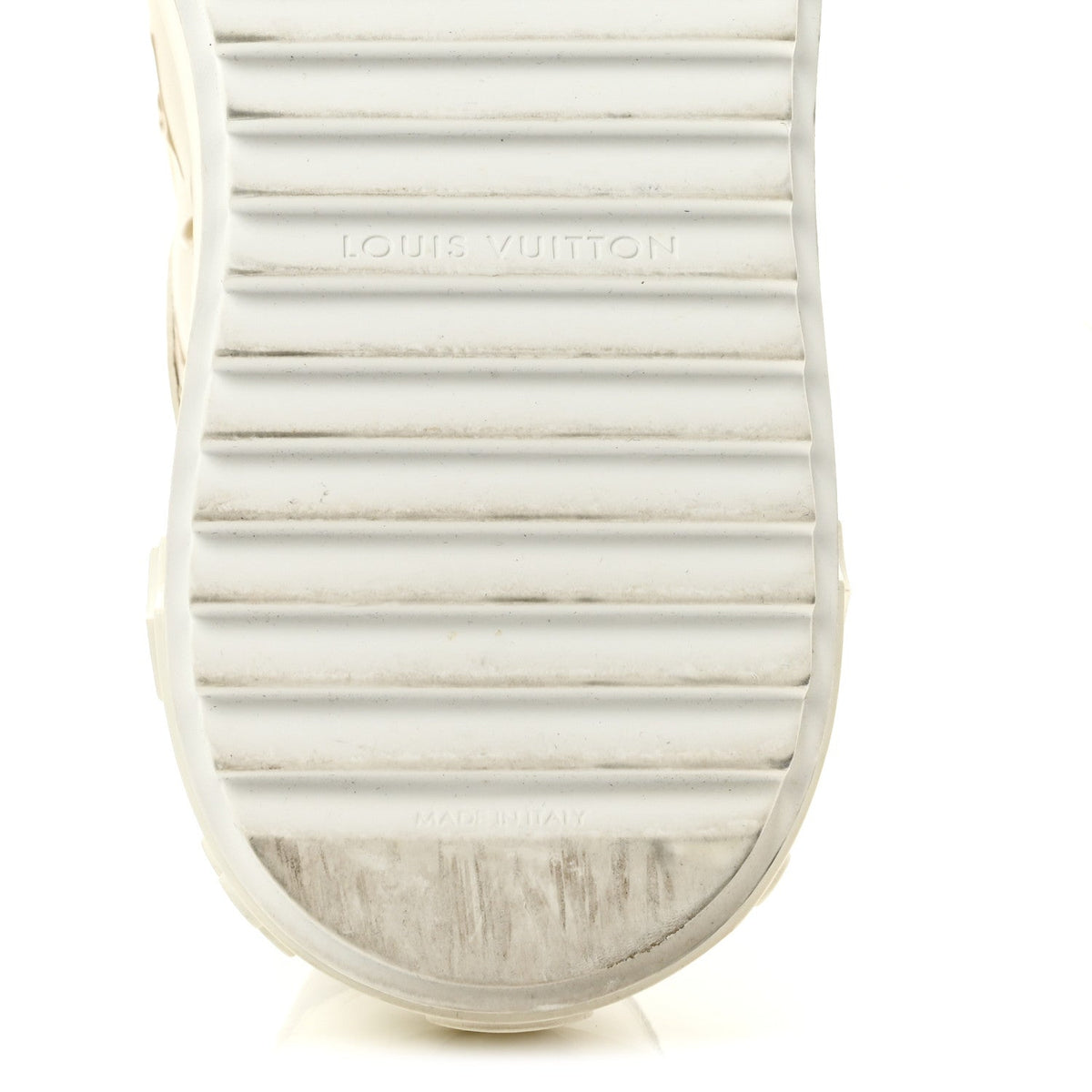 Calfskin Monogram Debossed Time Out Sneakers 37 White Gold