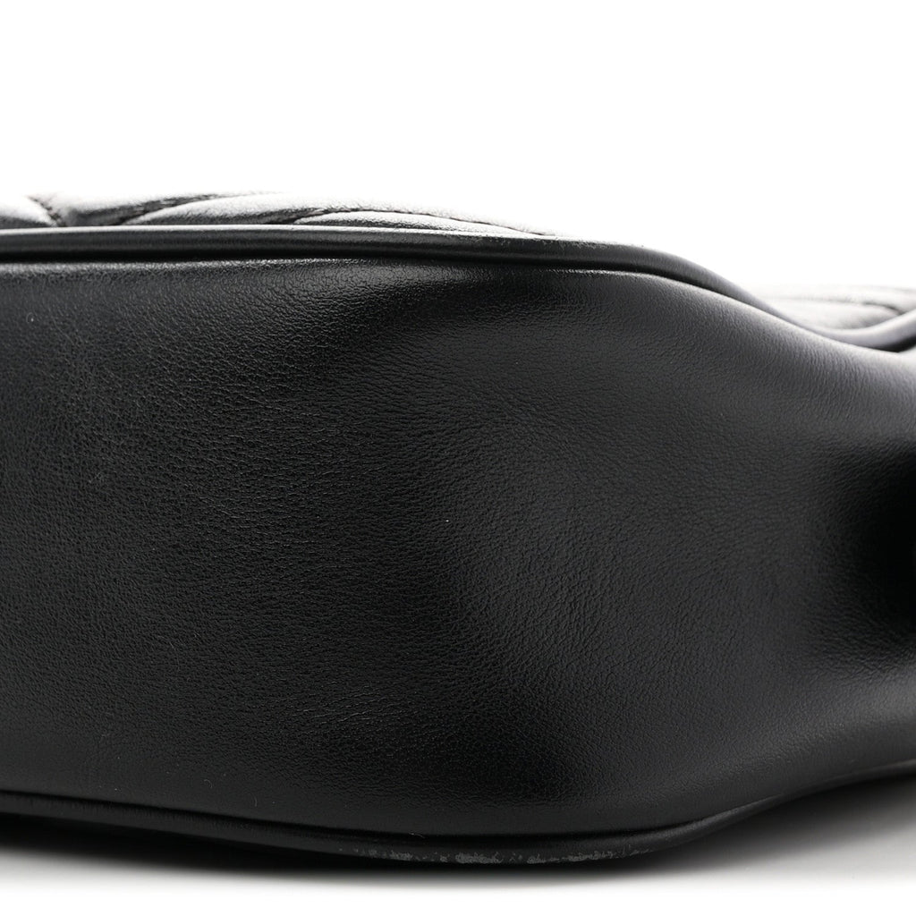 Calfskin Matelasse Small GG Marmont Chain Shoulder Bag Black