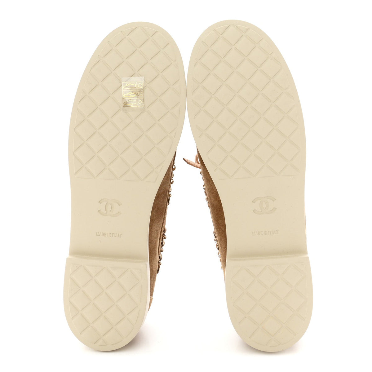 Suede Calfskin CC Chain Loafers 41 Dark Beige