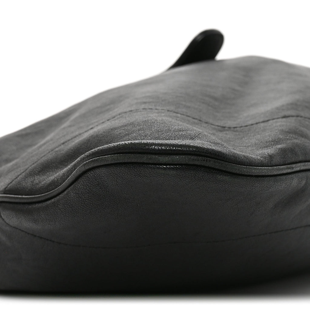 Goatskin Monochrome Large Aphrodite Shoulder Bag Black