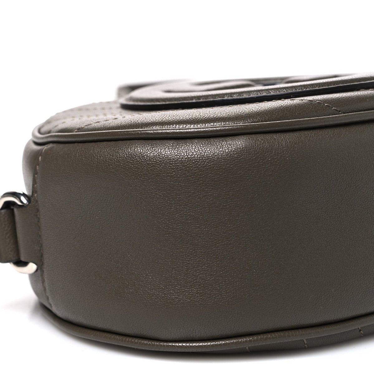 Sakai Be Green Calfskin Diagonal Stitched Mini Blondie Shoulder Bag Craclet Brown
