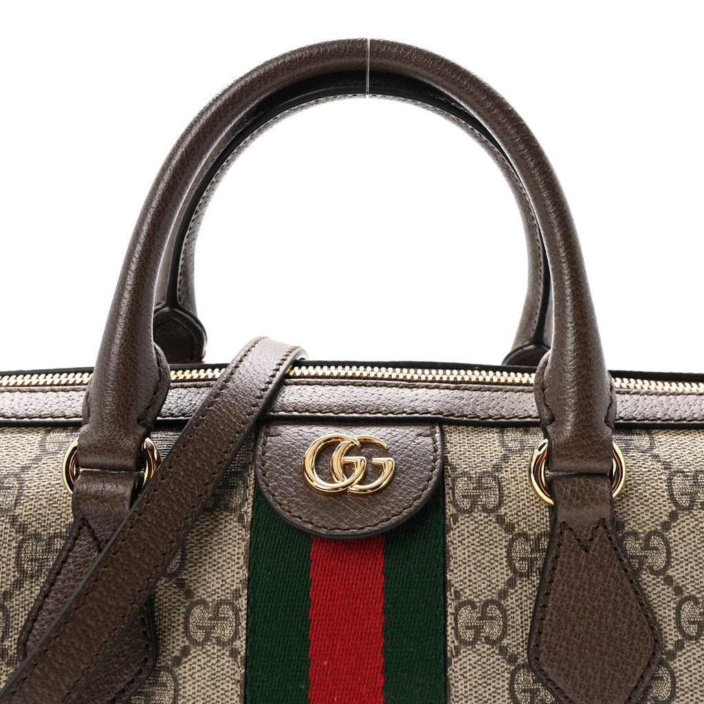 GG Supreme Monogram Web Medium Ophidia Boston Brown