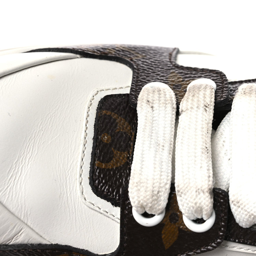 Calfskin Embossed Monogram Time Out Sneakers 36 White