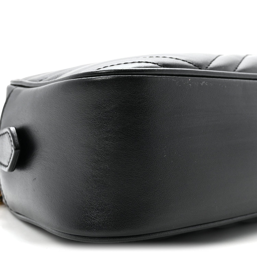 Calfskin Matelasse Small GG Marmont Chain Shoulder Bag Black