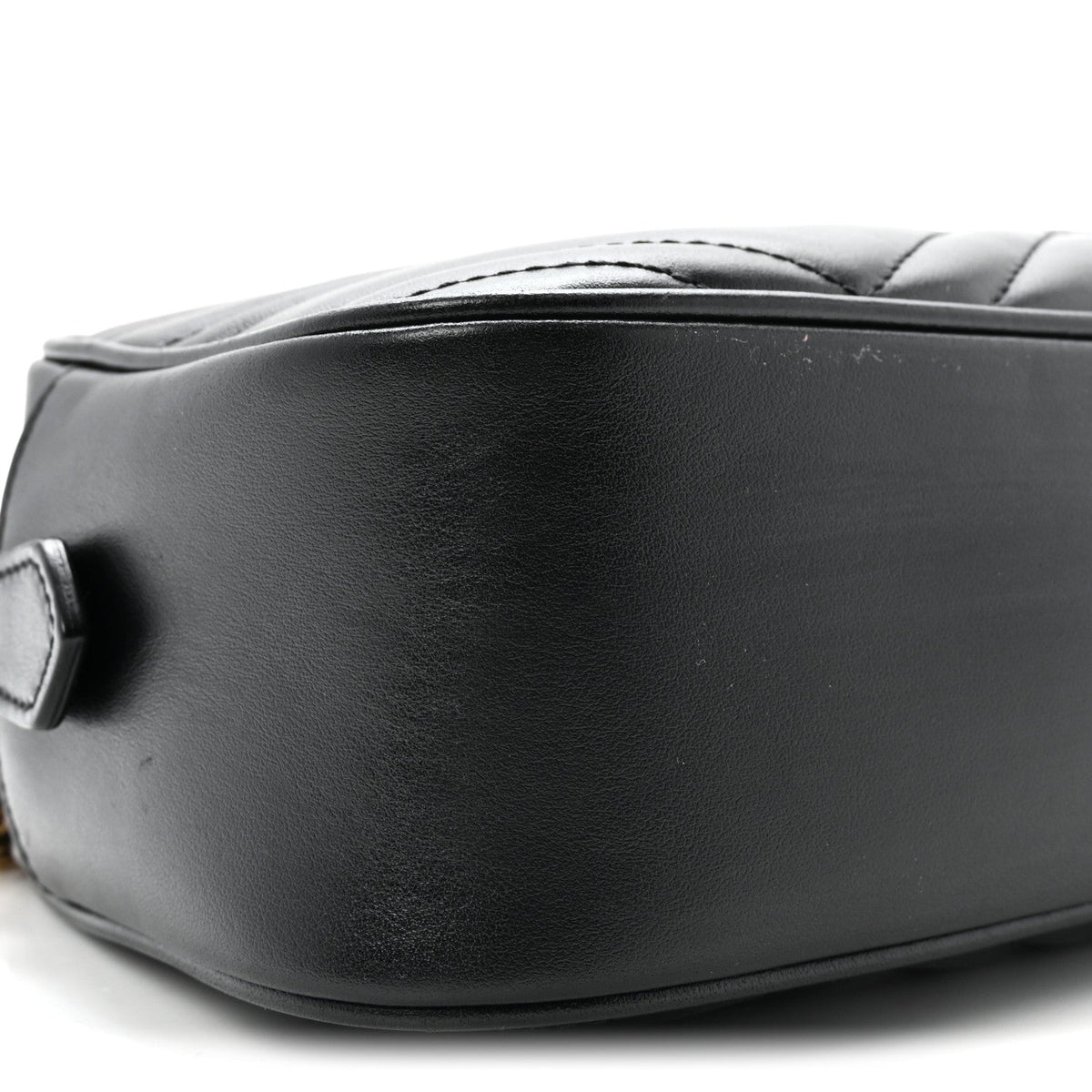 Calfskin Matelasse Small GG Marmont Chain Shoulder Bag Black