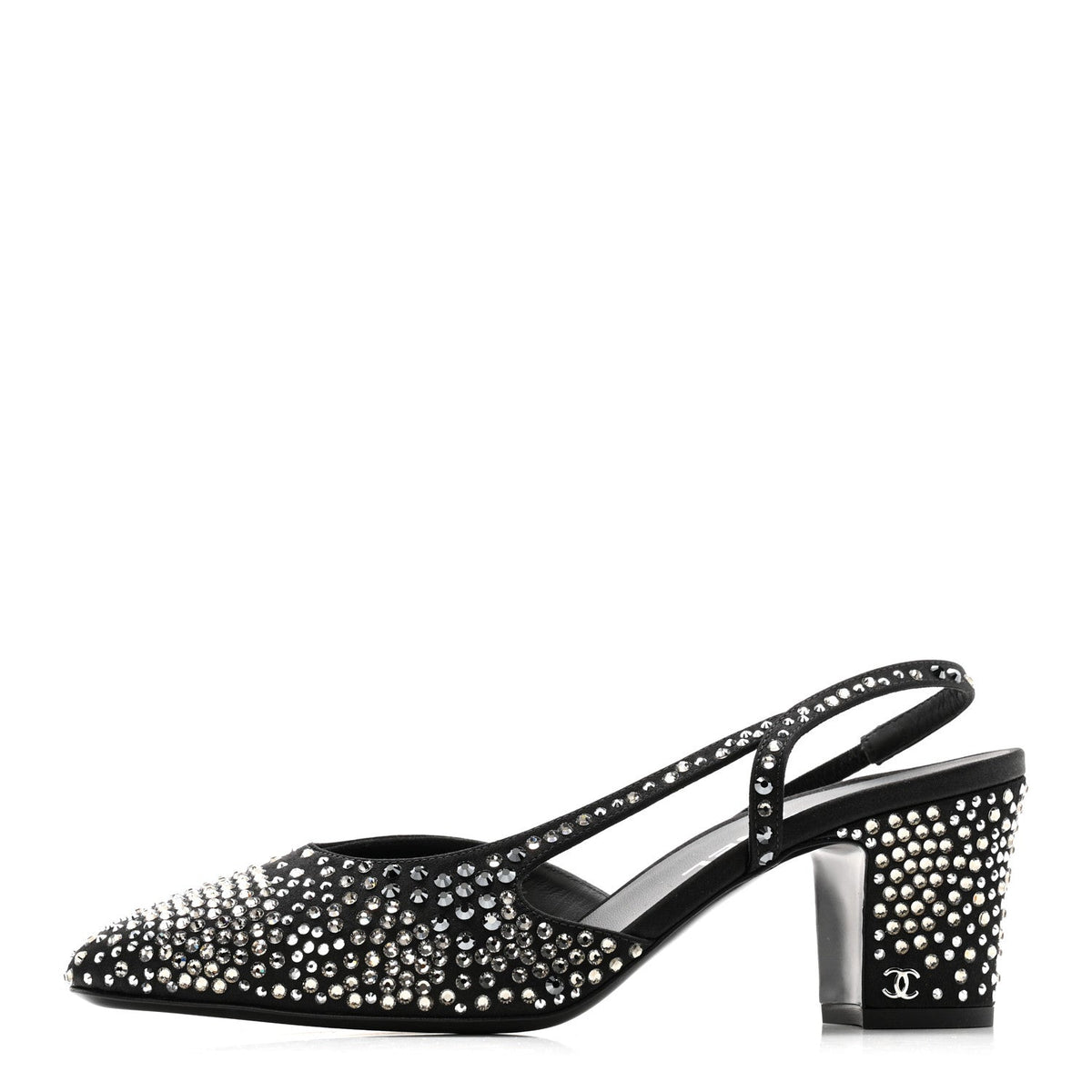 Strass Cap Toe CC Slingback Pumps 39.5 Black