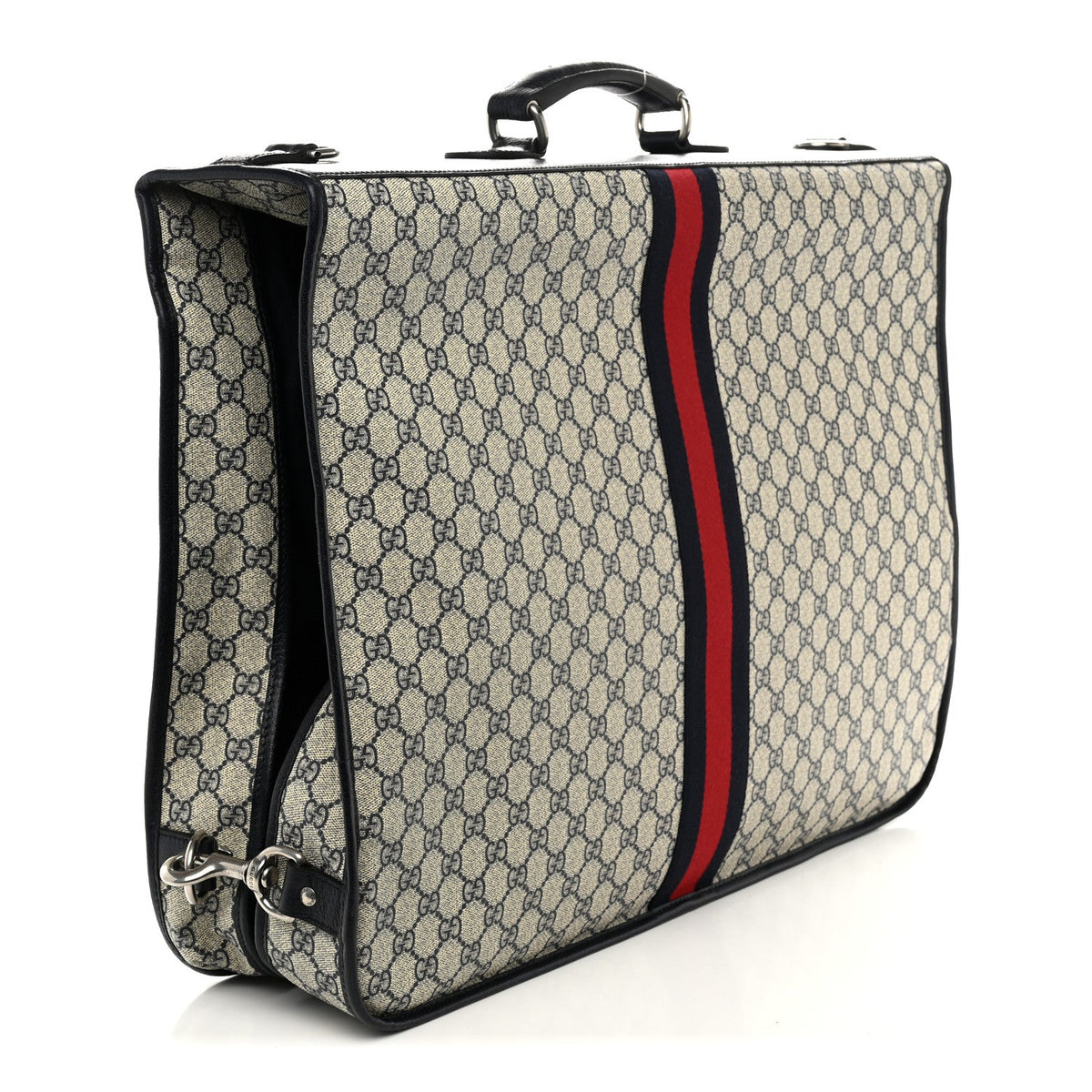 GG Supreme Monogram Web Savoy Garment Bag Beige Blue