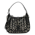 Calfskin Ha Ha Ha Jackie 1961 Eyelet Hobo Black