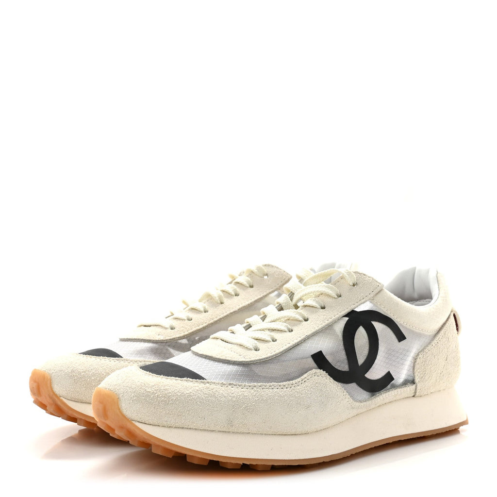 Suede Mesh Womens CC Sneakers 41 White Black