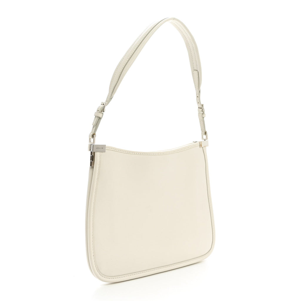 Calfskin Horsebit Slim Shoulder Bag White