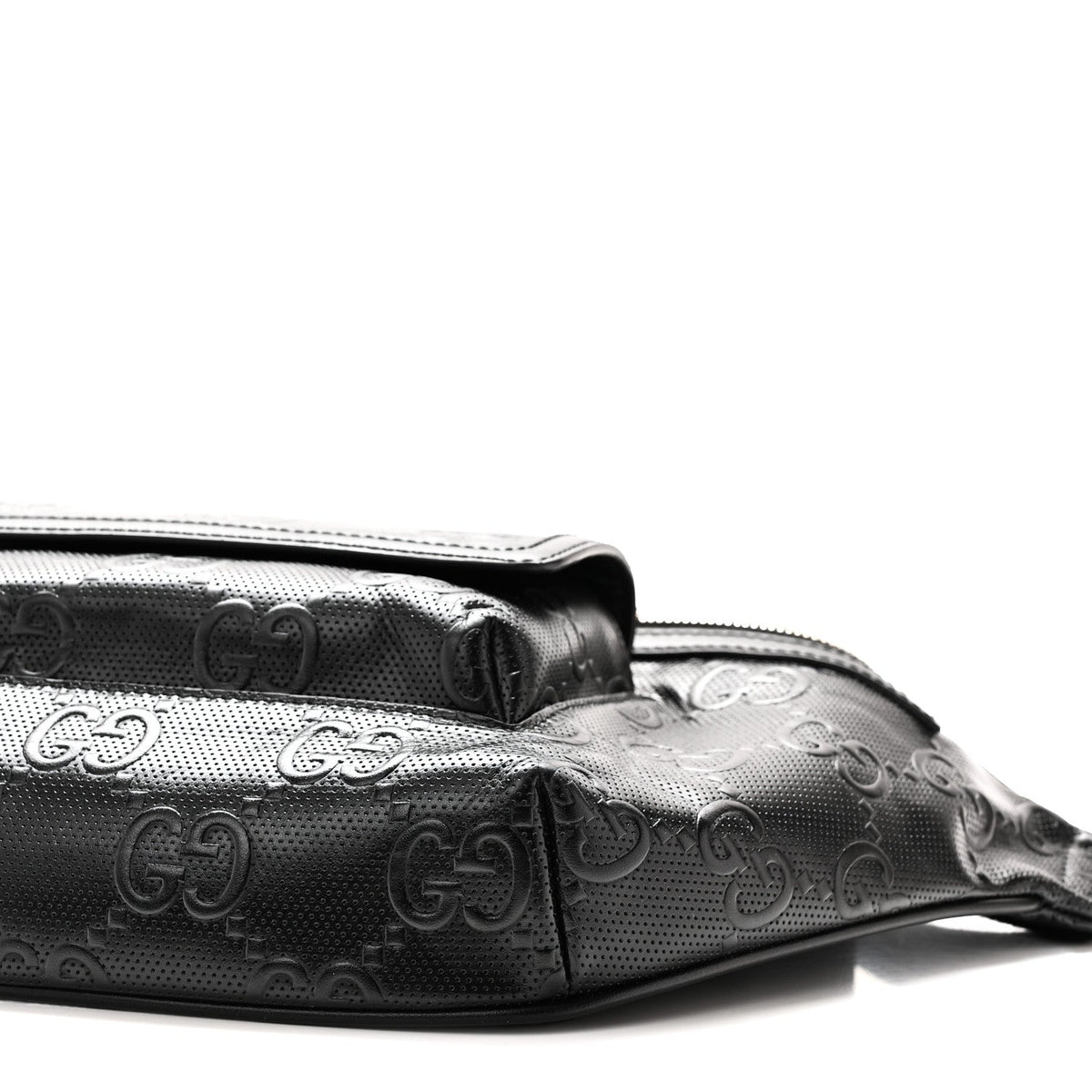 Calfskin GG Tennis Embossed Pocket Belt Bag Black
