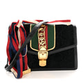 Velvet GG Monogram Small Sylvie Top Handle Bag Black