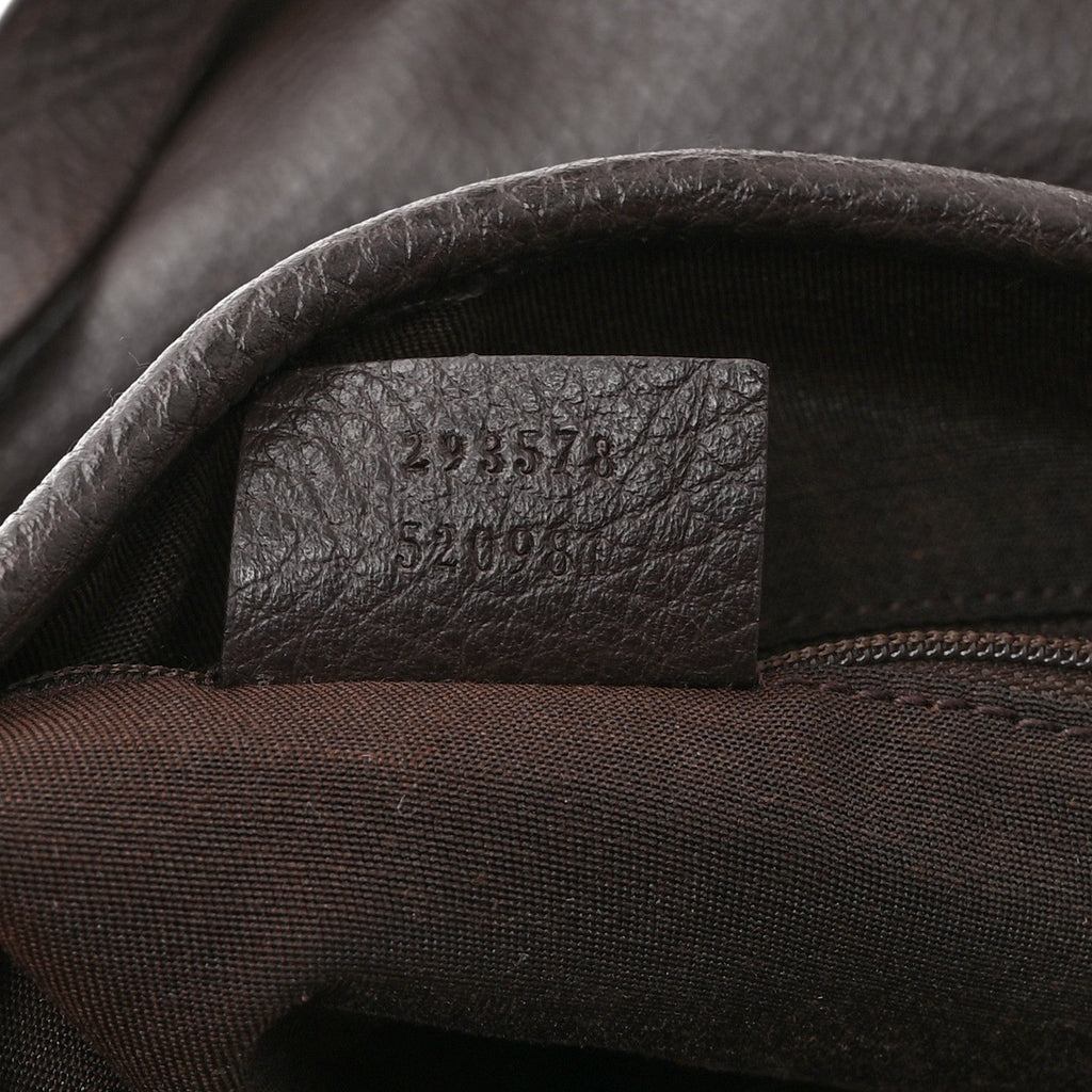 Calfskin Medium Abbey Shoulder Bag Dark Brown