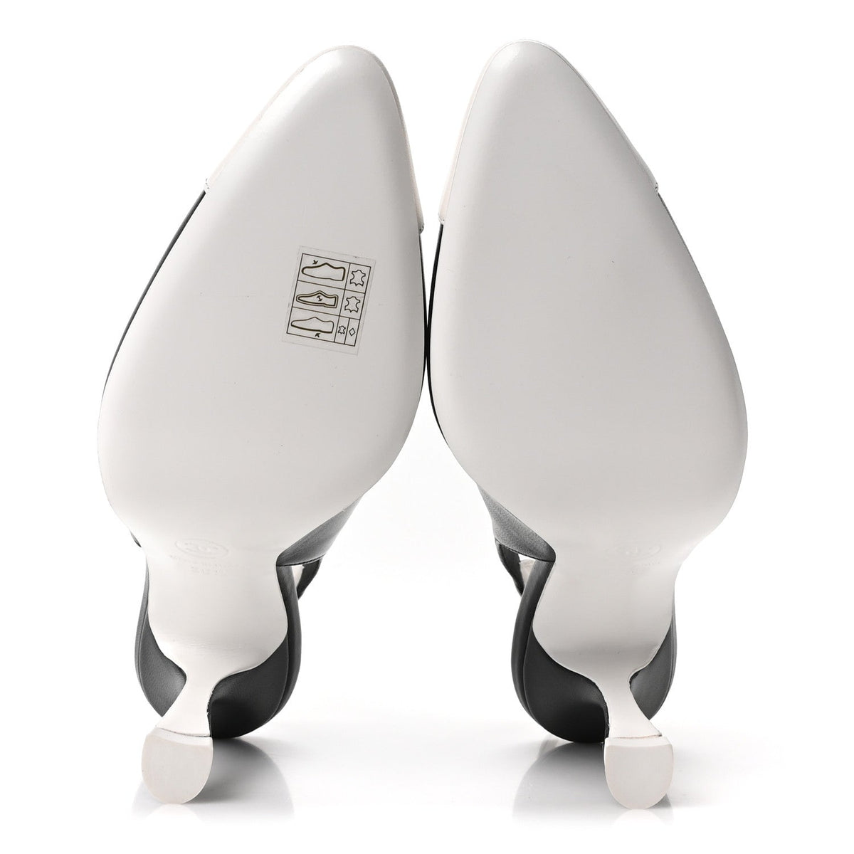Lambskin Slingback Pumps 36.5 Black White