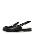 Shiny Calfskin Slingback Loafers 39.5  Black