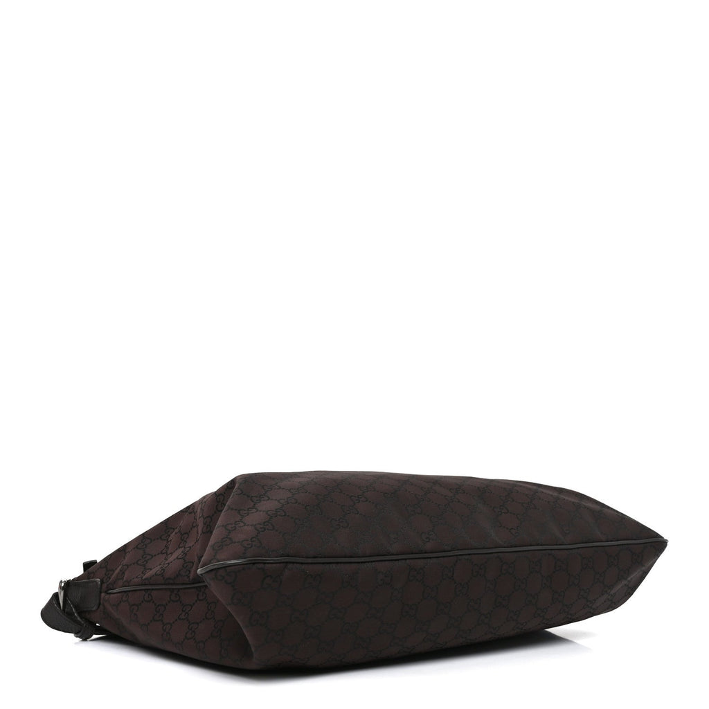 Nylon Monogram Messenger Bag  Dark Brown