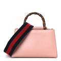 Nappa Bamboo Web Mini Nymphaea Top Handle Bag Perfect Pink Mystic White