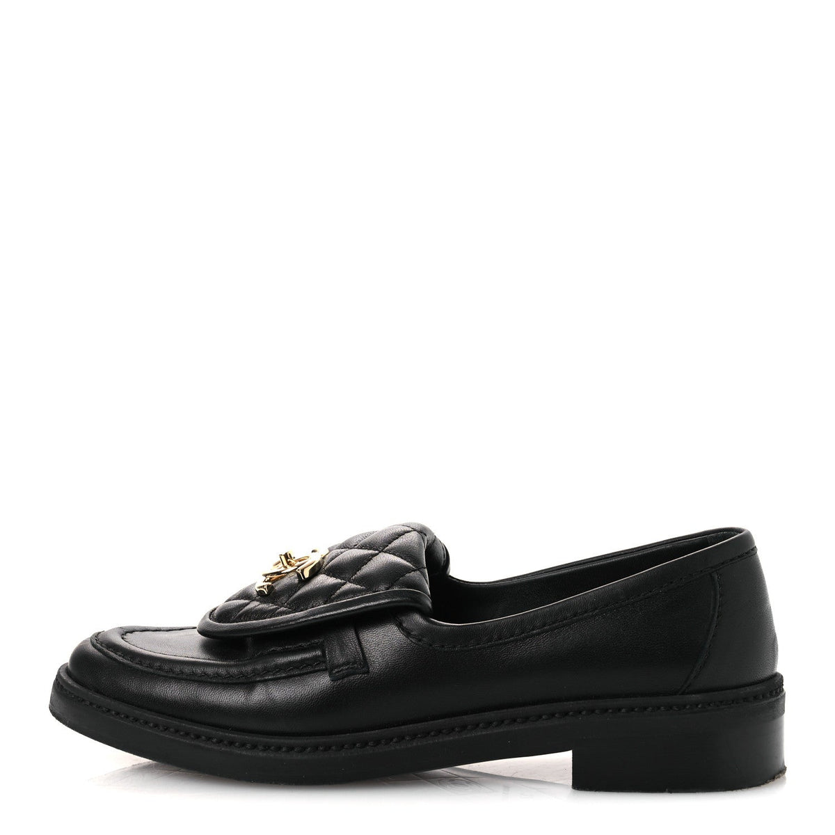 Lambskin Quilted CC Turnlock Loafers 37 Black 37 Black