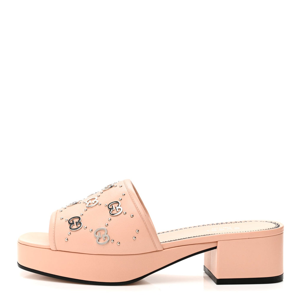 Malaga Kid Interlocking G Studs 25/50mm Platform Sandals 37.5 Perfect Pink
