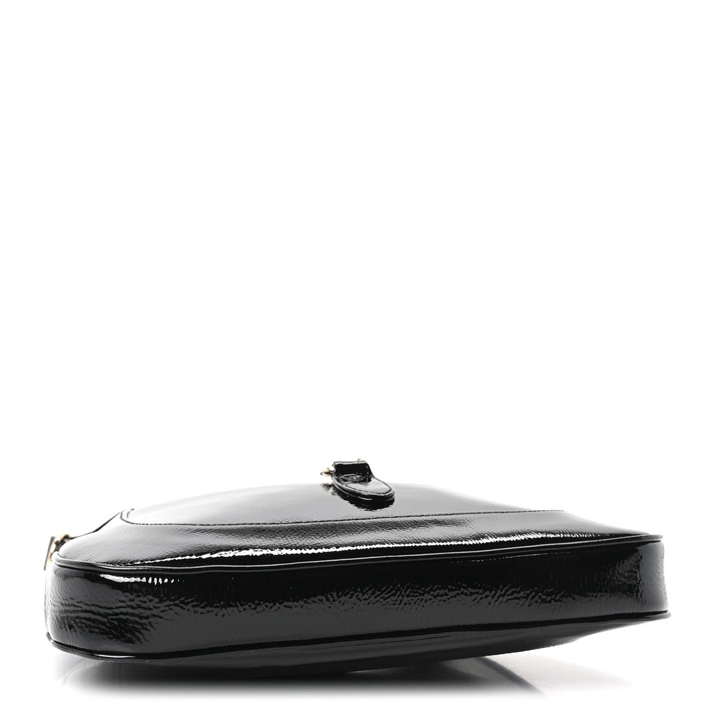Patent Calfskin Small Jackie Shoulder Bag Black