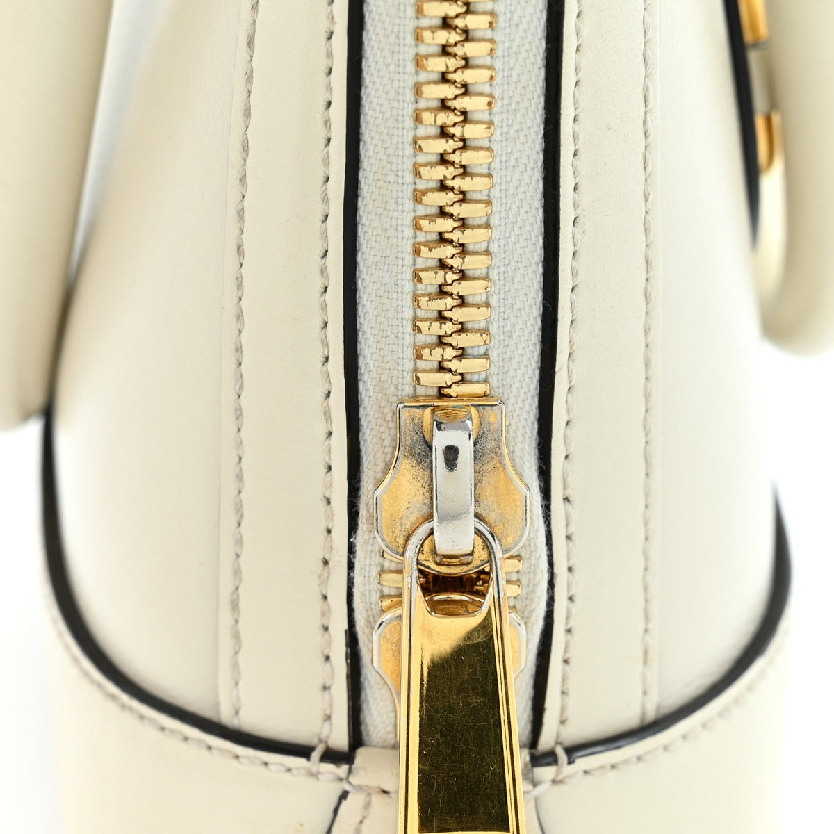 Boarded Plutone Calfskin Mini Horsebit 1955 Top Handle Bag Mystic White