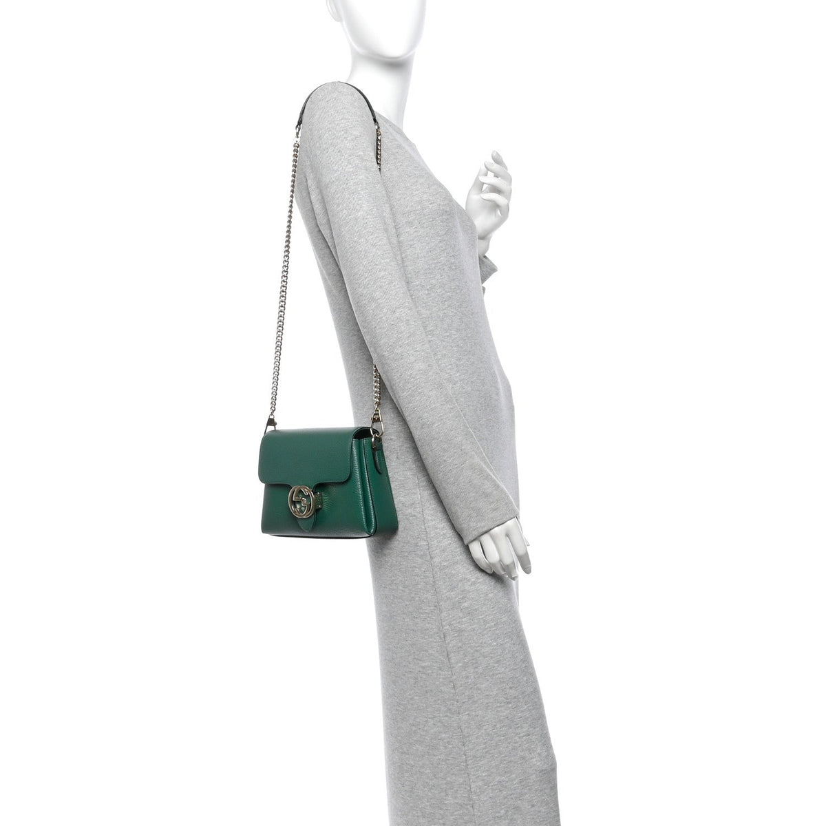 Dollar Calfskin Interlocking G Crossbody Bag Emerald