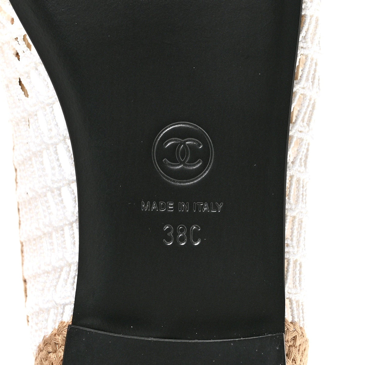 Raffia Cap Toe Ballerina Flats 38 White Beige