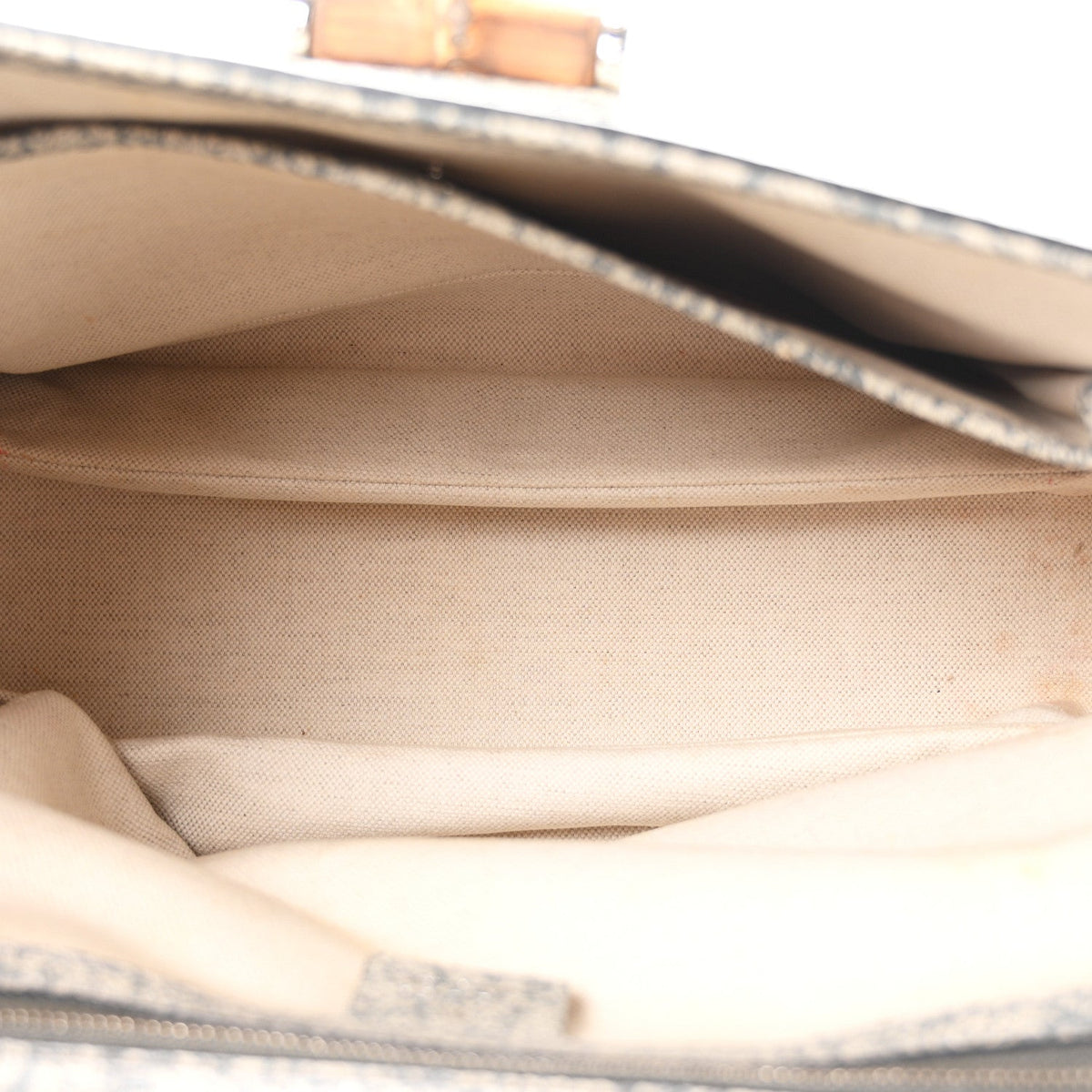 Calfskin Large New Bamboo Top Handle Bag Light Grey