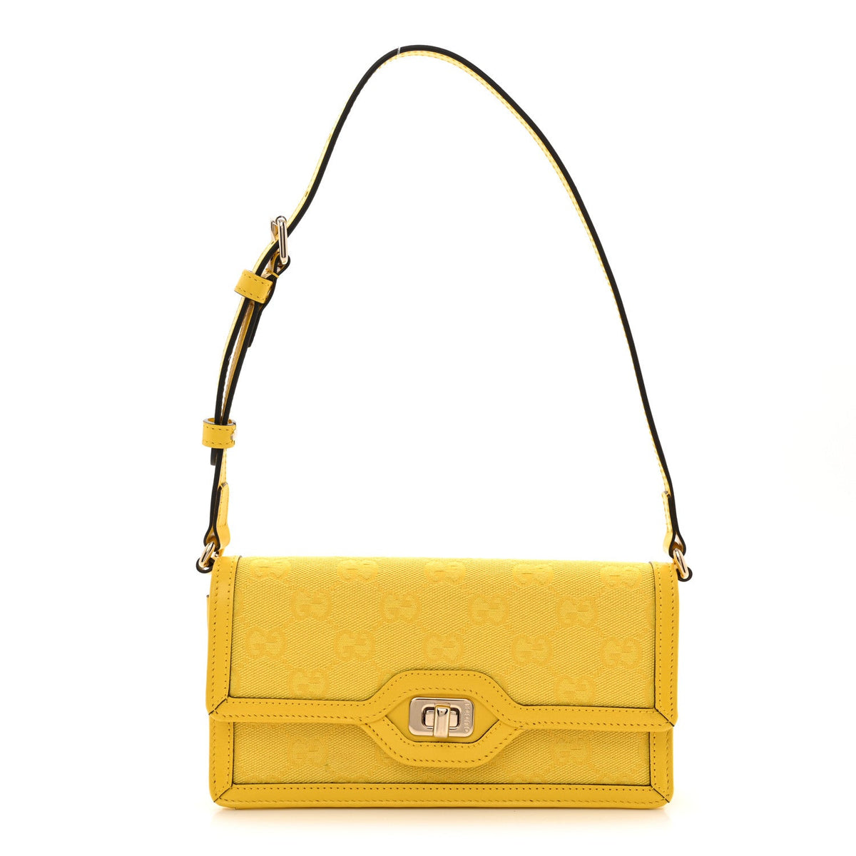 GG Monogram Scratch Lux Calfskin Mini Luce Shoulder Bag Yellow