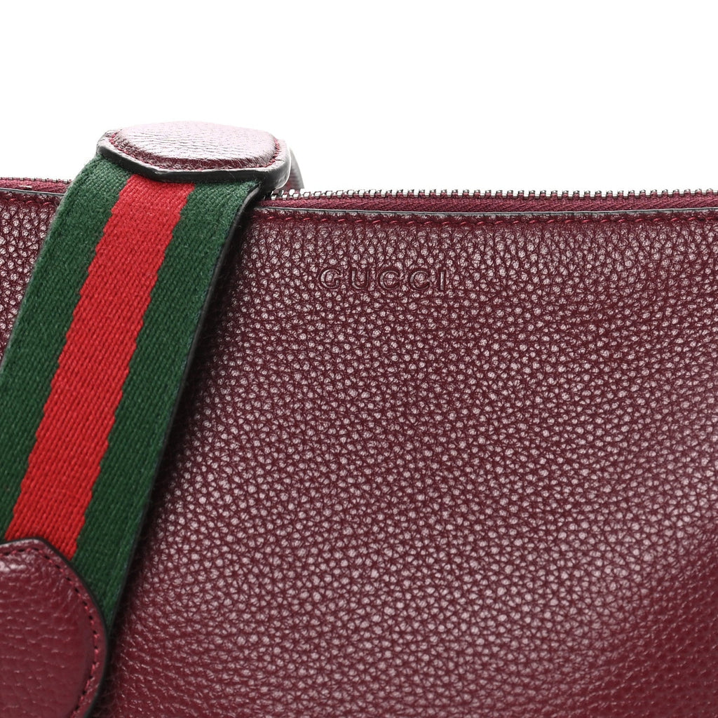 Pebbled Calfskin Mini B Shoudler Bag Burgundy