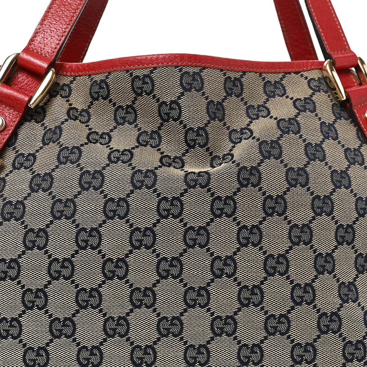 Monogram Medium Abbey Shoulder Bag Navy Red