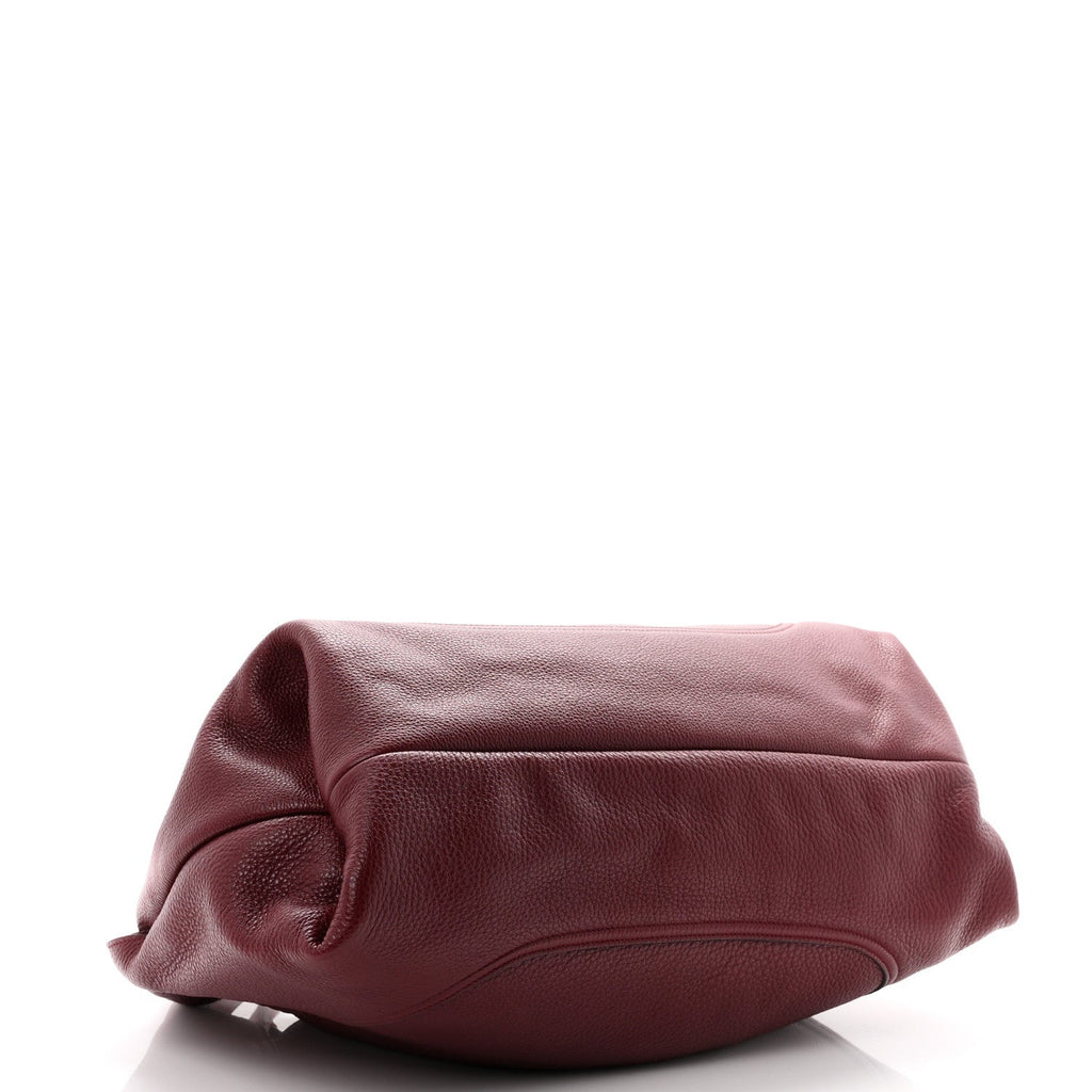 Grained Calfskin Softbit Maxi Shoulder Bag Rosso Ancora Red