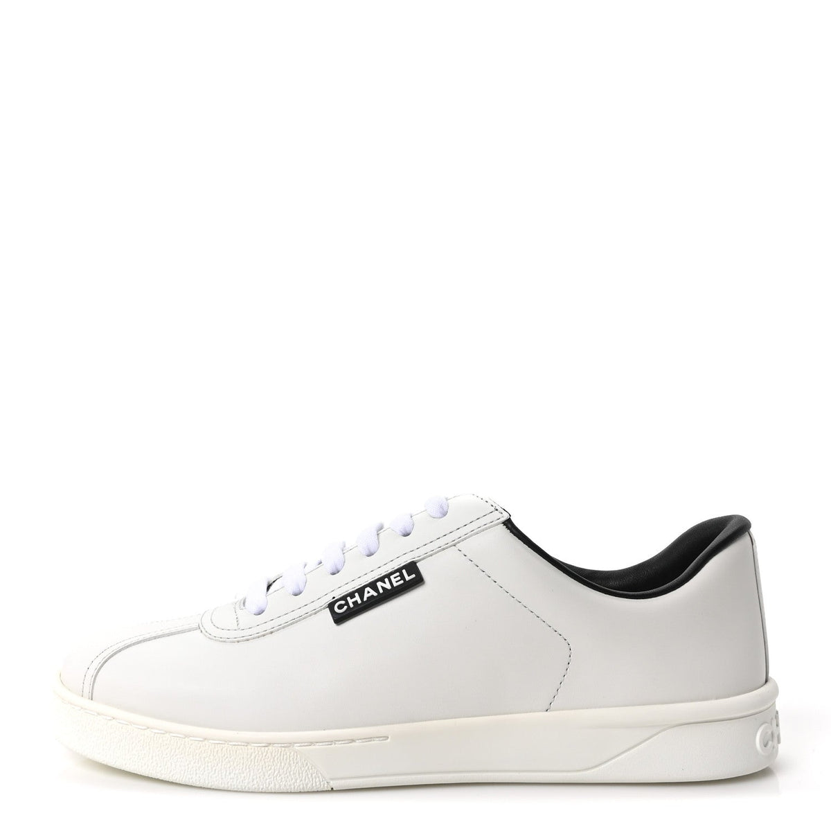 Calfskin CC Womens Sneakers 37.5 White