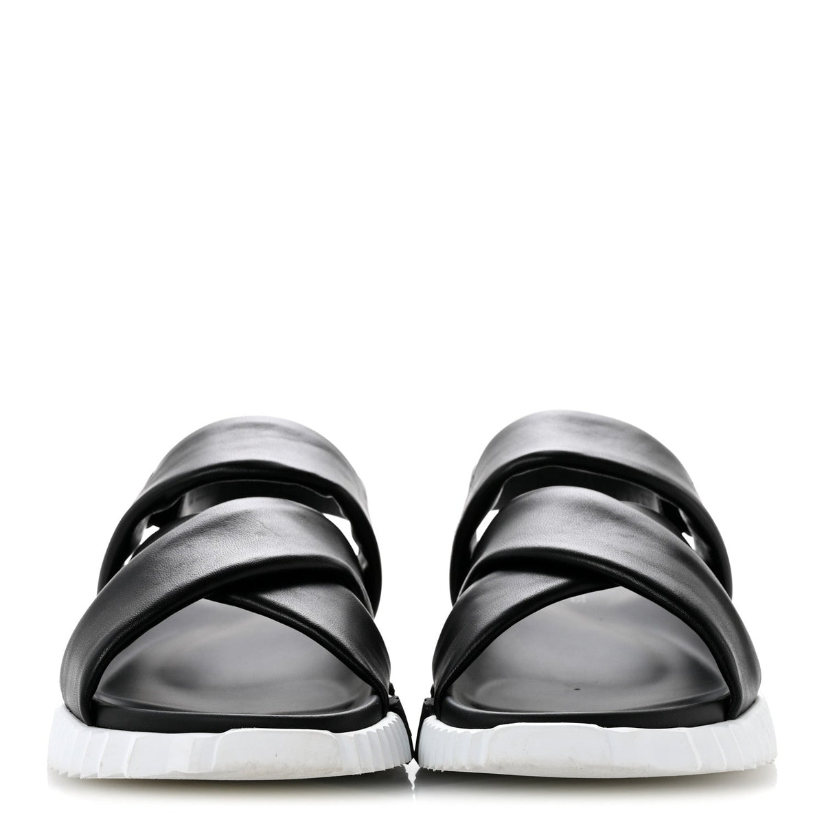 Calfskin Womens Electric Sandals 38.5 Black