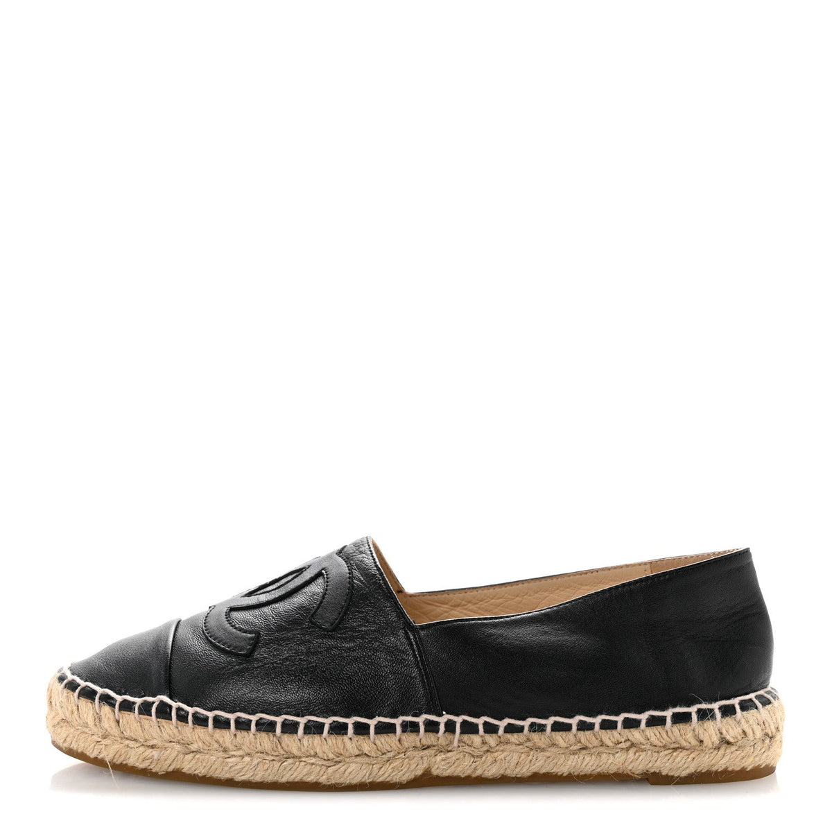 Lambskin CC Espadrilles 38 Black
