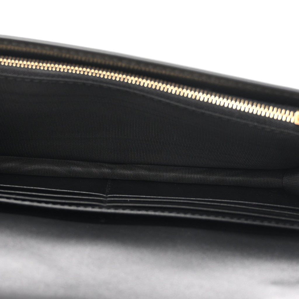 Calfskin GG Matelasse Chain Wallet Black
