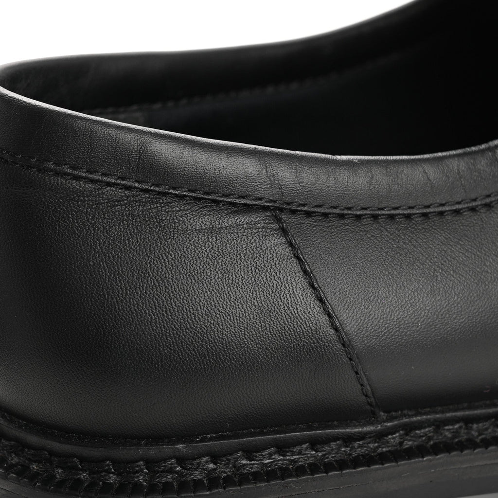 Calfskin Oversized Chain Academy Loafers 37.5 Black